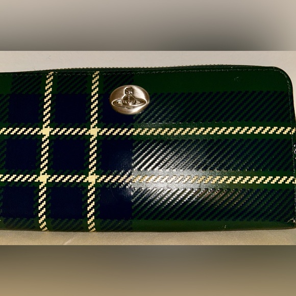 Westwood Vivienne Vivienne Westwood Long Wallet PVC Green Check Women - Picture 3 of 10